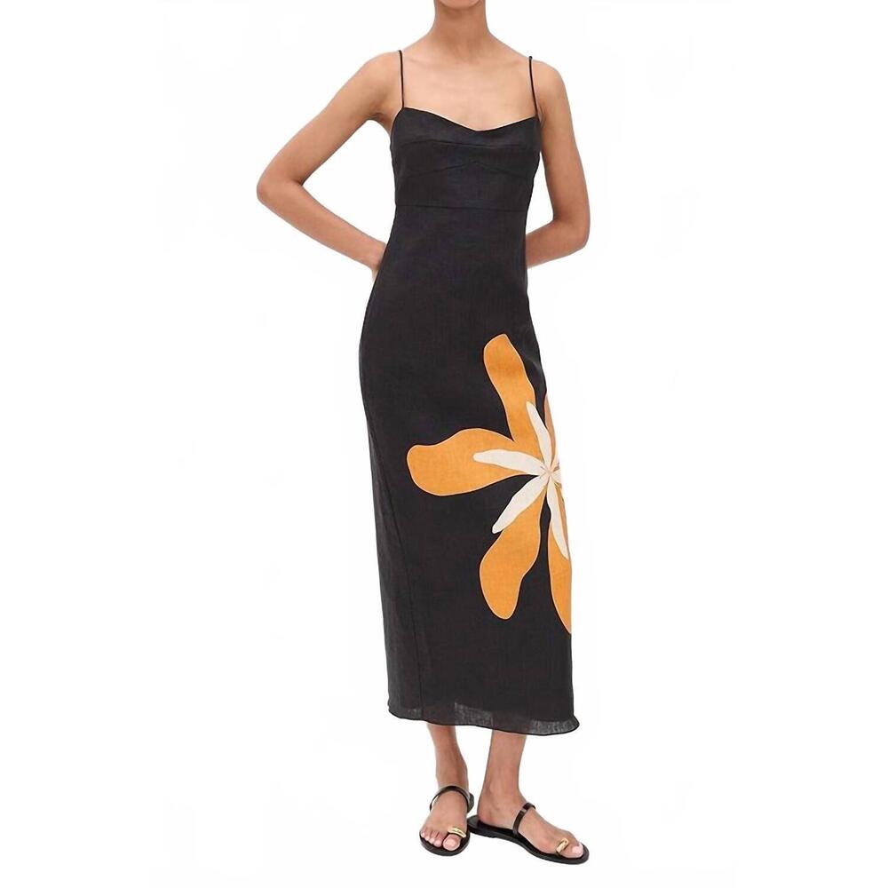 NEW CALA DE LA CRUZ paloma midi dress in cattle